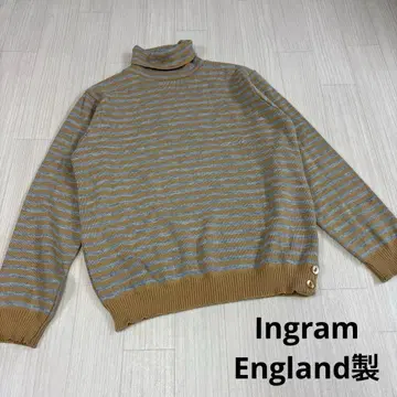 잉그램 브라운 그레이 터틀넥 스웨터 UK 잉글랜드제