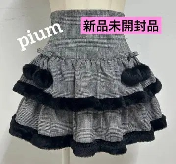 pium 퍼 티어드 미니스커트 블랙 체크