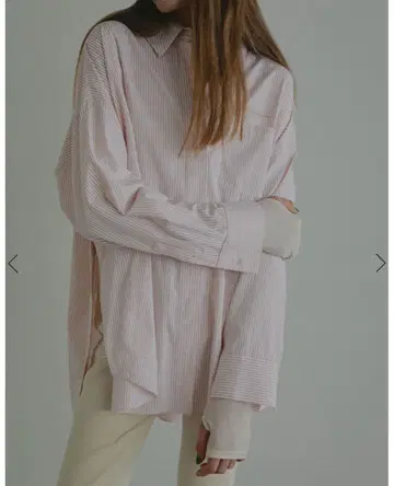 에트레토쿄 사이드 슬릿 스트라이프 셔츠 복각 셔츠