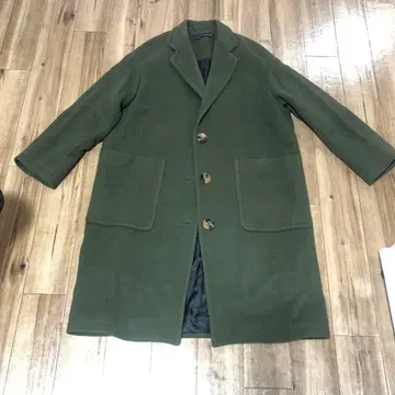 ZARA WOMAN 체스터 코트 올리브 그린 울