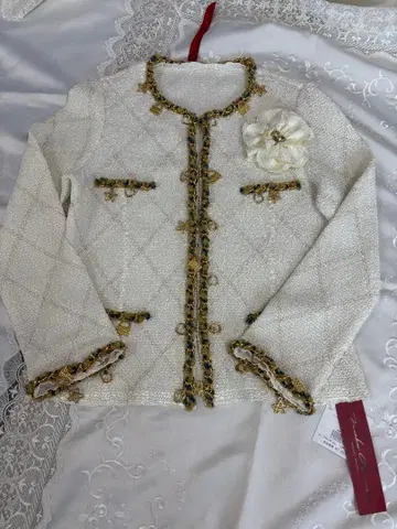 미사용 노카라 자켓 90% 오프 화이트