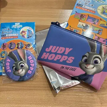 주토피아2 가죽풍 캔뱃지 플랫 미니 파우치