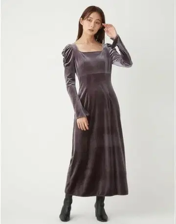 프레이 아이디 스퀘어넥 벨로아 원피스 브라운 성인 원피스 M