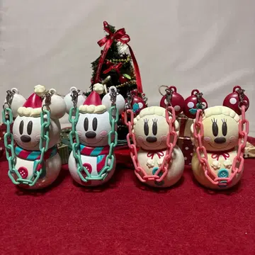 미키 미니 산타 체인이 달린 눈사람 미키 미니