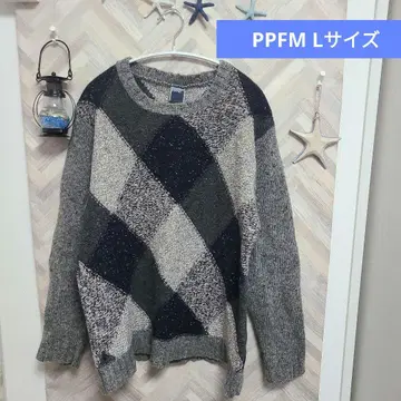 PPFM 스웨터 L 사이즈 그레이 체크
