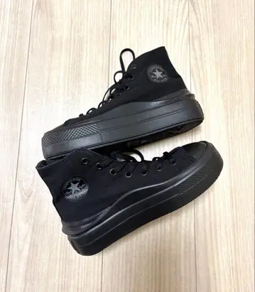 통굽 컨버스 블랙 하이컷 스니커즈 경량 22.5cm
