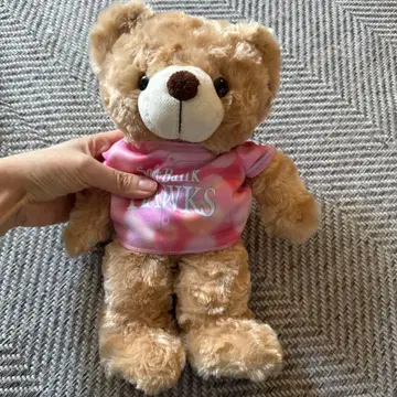 소프트뱅크 호크스 나카무라 선수 테디베어 봉제 인형 핑크 의류