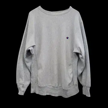 Champion XL 리버스 위브 80s 트리코 태그 무지 그레이
