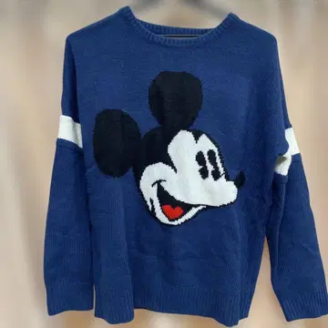 미키마우스 긴팔 니트 스웨터 네이비