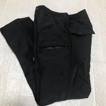 블랙 워크 팬츠 지퍼 포함