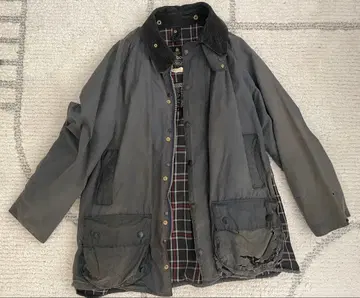 한 점 바버 오일드 크러쉬 빈티지 데미지 아우터 구제 의류