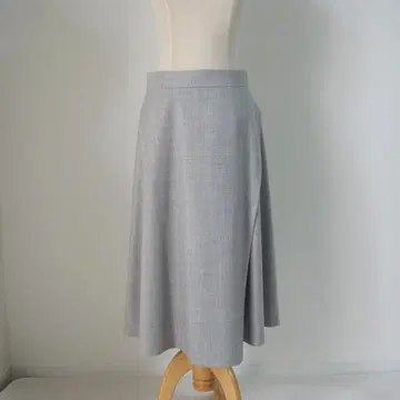 23구 그레이 플레어 스커트 무릎 기장 울 일본제 온워드