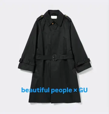 GU x beautiful people 트렌치코트 아우터 블랙 M