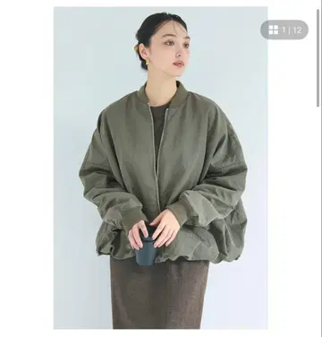 coca 워셔블 벌룬 블루종 카키 M