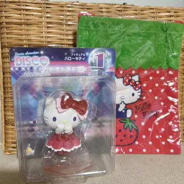 미사용품 키티 해피 복권 디스코 피규어 산리오