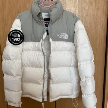 THE NORTH FACE 다운 자켓 화이트 그레이 한국 한정판 모델