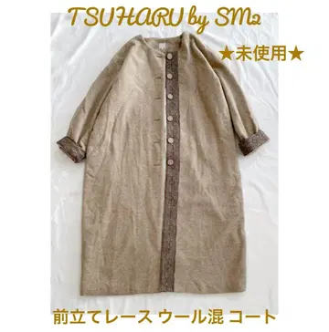 TSUHARU by SM2 미사용 플라켓 레이스 울 혼방 코트