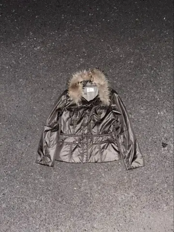 Y2K 퍼 나일론 자켓 헤이세이 갸루 남자 광택 짧은 기장 opium