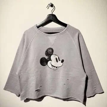 FRAMe WORK / 데미지 가공 미키 맨투맨 / SIZE:FREE