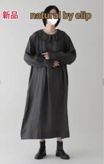 [ natural by clip ] 린넨 스캘럽 프릴 원피스