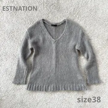 ESTNATION 에스트네이션 모헤어 스웨터 그레이