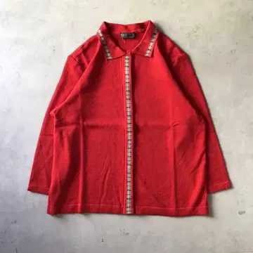 [ 고급 ] DAKS 닥스 니트 스웨터 자수 로고 레드 디자인