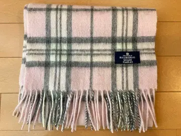 BALMORAL 램스울 체크 머플러 핑크 그레이