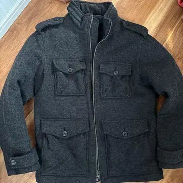Gap 다크 그레이 밀리터리 자켓 M 울 자켓