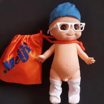 Meiji 레트로 쇼와 큐피 인형 모자 안경 포함