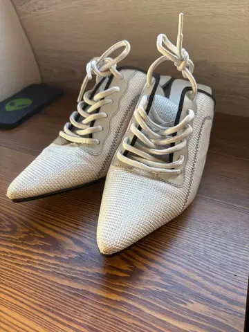 그레이 메쉬 스틸레토 하이힐 235/80 US6