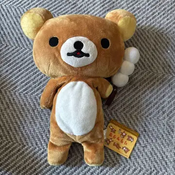 리락쿠마 봉제 인형 택 포함 경단 들고 있어요