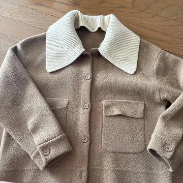 플리스 베이지 자켓 리브 옷깃 210nove