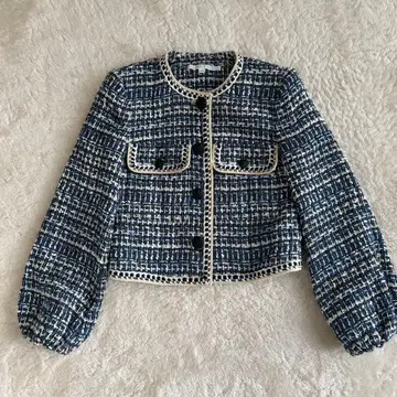 Veronica Beard 트위드 노카라 프린지 자켓 베로니카 비어드