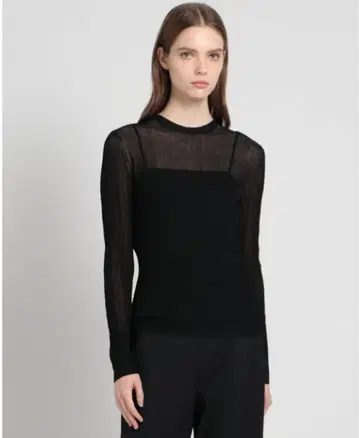 띠어리 럭스 비침 긴팔 상의 블랙 38