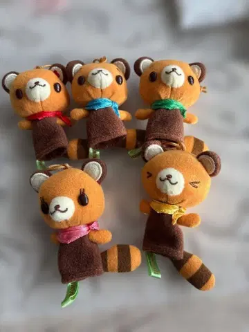 TENORIKUMA 너구리 손가락 인형 5체 세트