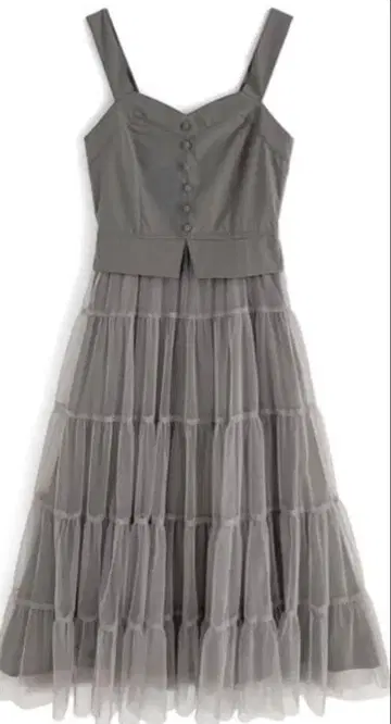 튤 티어드 도킹 원피스