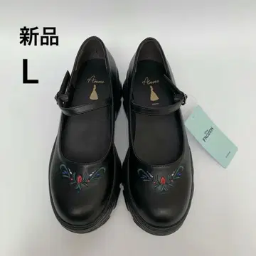 새상품 치하루 아나 통굽 발레 슈즈 블랙 L 24 24.5 시마무라