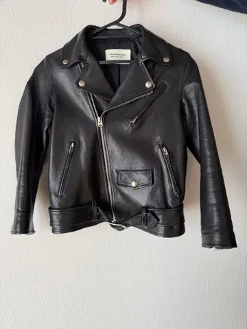 블랙 가죽 라이더 자켓 허리 벨트 포함