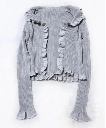 스페치오 새상품급 플리츠 볼레로 가디건 프릴 사이즈 40