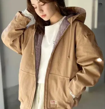 JaVa 후드 부착 베이지 자켓