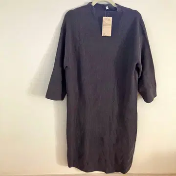 [ 새상품 ] MUJI 모크넥 원피스 M-L 차콜 그레이