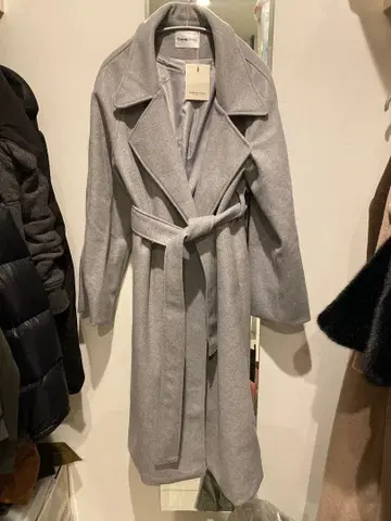 라이트 그레이 롱 코트 오버 사이즈 미사용 새상품
