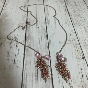 비쥬 핑크 롱 목걸이