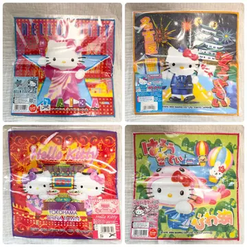 헬로키티 지역 한정 키티 미니 타월 4장 세트 헤이세이 레트로 레어