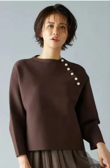 자유구 카탈로그 게재 니트 셋업 사이즈 38, 40 펄 버튼