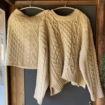 LOWRYS FARM 케이블 니트 셋업 L 사이즈