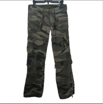 카모플라쥬 데님 팬츠 로우웨스트