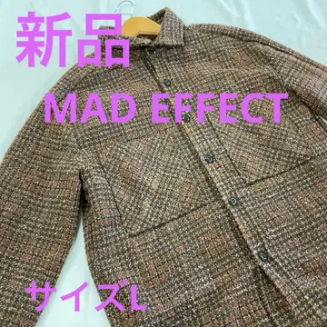 새상품 MAD EFFECT 셔츠 자켓 브라운 L #3373