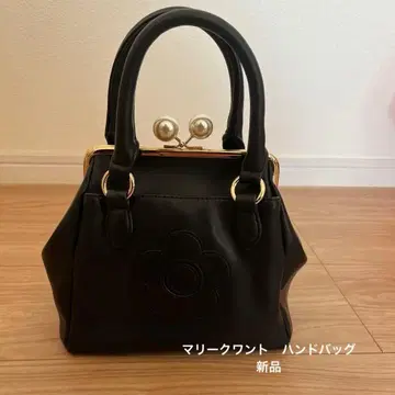 MARY QUANT 백 핸드백 가마구치 펄 블랙 미사용 새상품