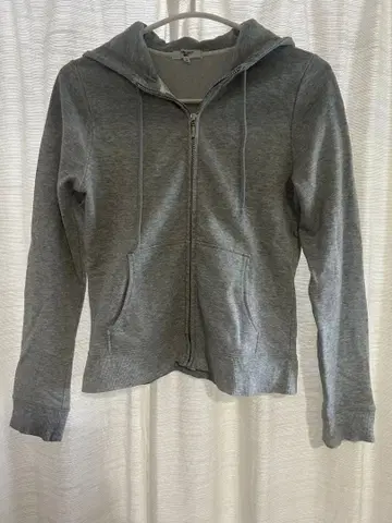 natural beauty basic 라메 장식 그레이 후드티